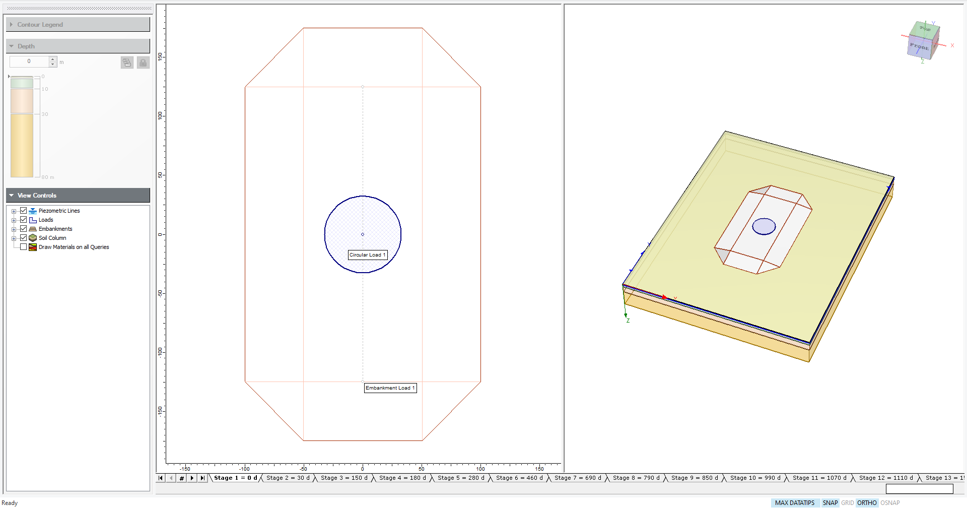 2D and 3D View of Model